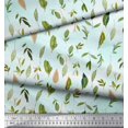 thumbnail image 2 of Soimoi Blue polyester Crepe Fabric Flower Leaves Printed Fabric 1 Yard 42 Inch Wide, 2 of 3