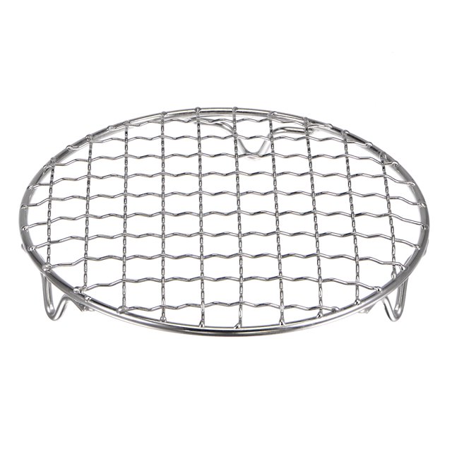 Unique Bargains Grille de Cuisson Ronde, Grilles en Filet pour Barbecue en Fil Croisé en Acier Inoxydable de 6 Pouces avec Pattes