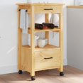 thumbnail image 4 of vidaXL Kitchen Trolley Rolling Cart on Wheels Living Room Solid Wood Pine, 4 of 6