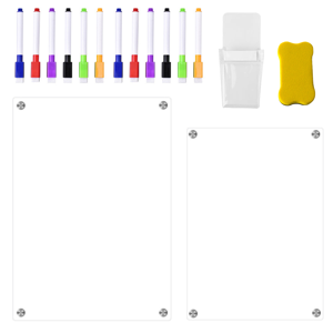 2 Pièces calendrier magnétique vierge pour Frigidaire, Acrylic Dry Effase Board Fridge Planner Board Famille et bureau, S+M