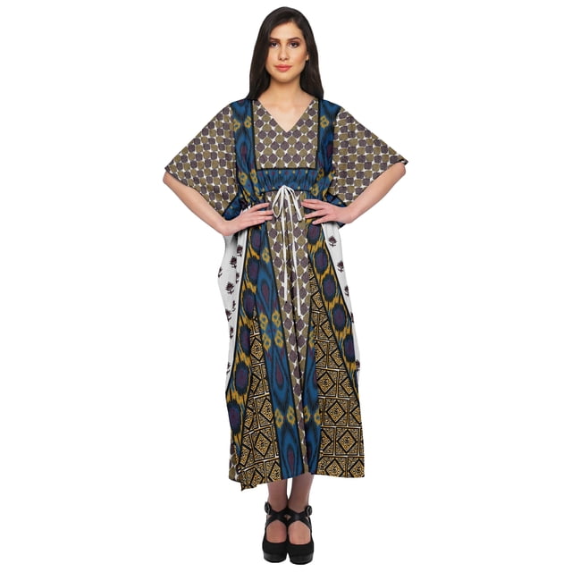 Moomaya Kaftan de Plage, Paréo de Bikini, Robe Longue Maxi Caftan pour Femmes