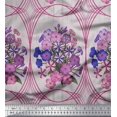 thumbnail image 1 of Soimoi Silk Fabric Geometric & Flower Artistic Print Fabric by Yard 42 Inch Wide, 1 of 3