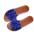 thumbnail image 3 of FRSASU Women's Bow Knot Flat Sandals Open Toe Slip On Slide Slipper Single Band Flats Blue, 3 of 5