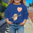 thumbnail image 2 of PMVFHDE Chandails à Col Rond Fille Automne et Hiver Saint-Valentin à la Mode et Intéressant Imprimé Chiot Chandail à Capuchon pour Enfants Bleu, 6-7 Ans, 2 of 4