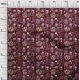 thumbnail image 3 of oneOone Georgette Viscose Maroon Fabric English Breakfast Sewing Material Print Fabric By The Yard 42 Inch Wide, 3 of 5