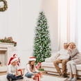 thumbnail image 2 of Gymax 7.5 FT Pre-Lit Artificial Christmas Tree Snow Flocked Hinged Xmas Tree, 2 of 10