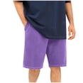 thumbnail image 1 of FcBaudy Mens Shorts, Shorts Men Men's Solid Color Fashionable Casual Washed Loose Pocket Drawstring Waist Sports Running Shorts Man Polyester Trousers, 1 of 7