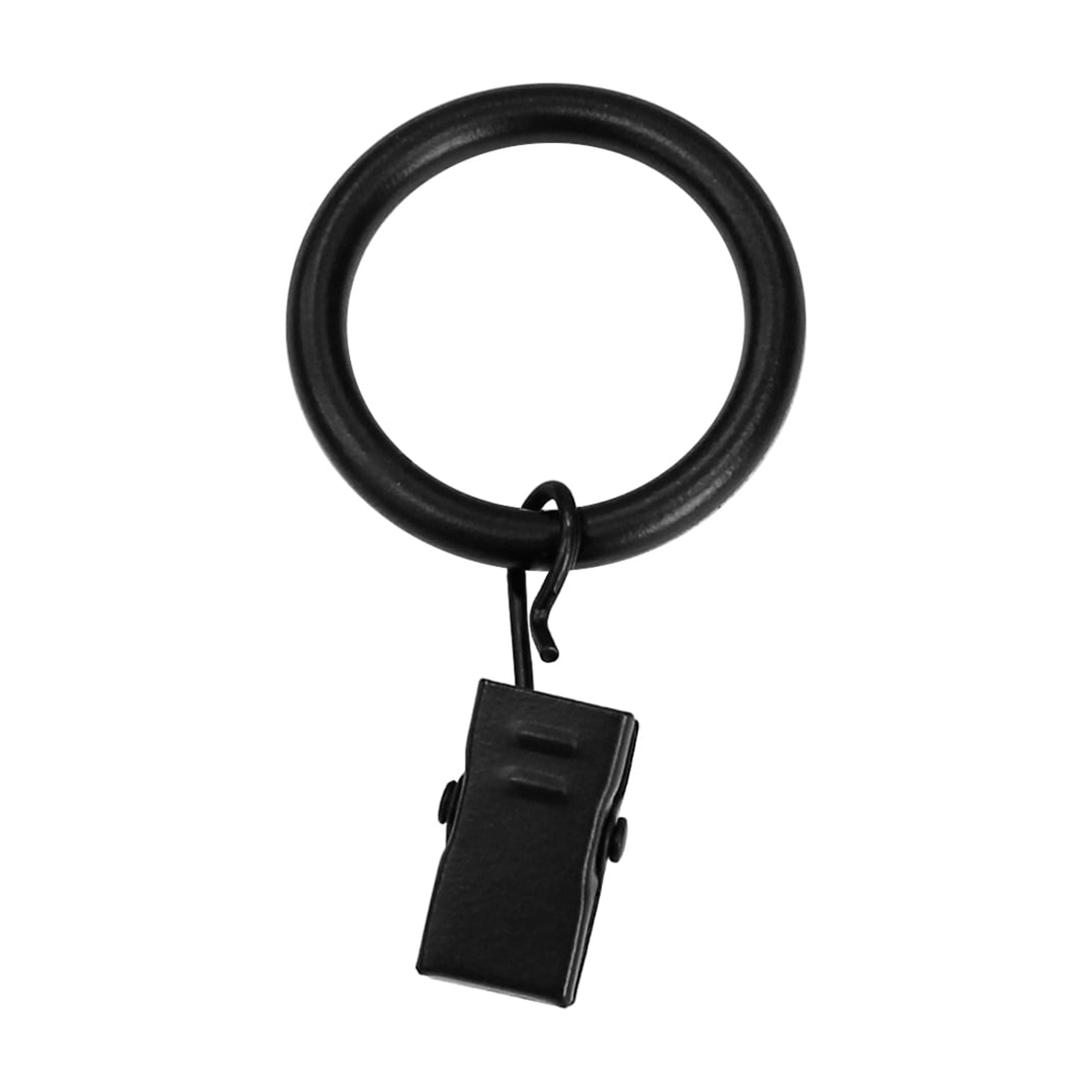Anneaux avec pinces pour rideaux Noir mat 2,5 cm Mainstays (paquet de 7)