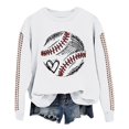 thumbnail image 2 of IMENGL Spring baseball print crew neck hooded sweatshirt long, White L, Size M-2XL, 2 of 4
