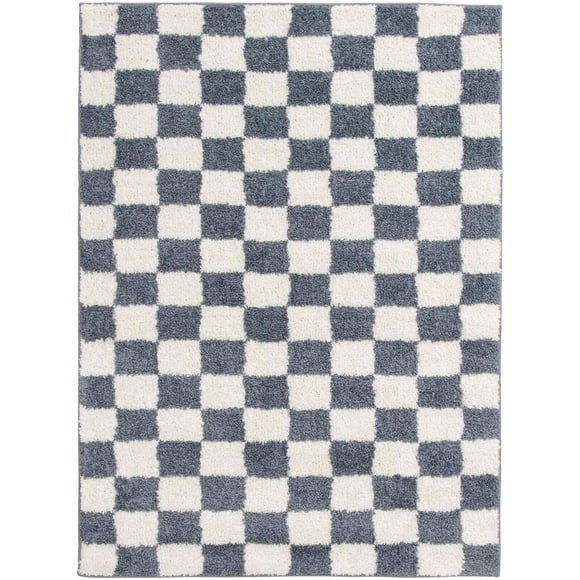 Rug Ease Checkerboard Blue and White area rug