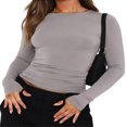 thumbnail image 1 of Blouse Mode Urbaine à Manches Longues Unie pour Femmes, 1 of 6