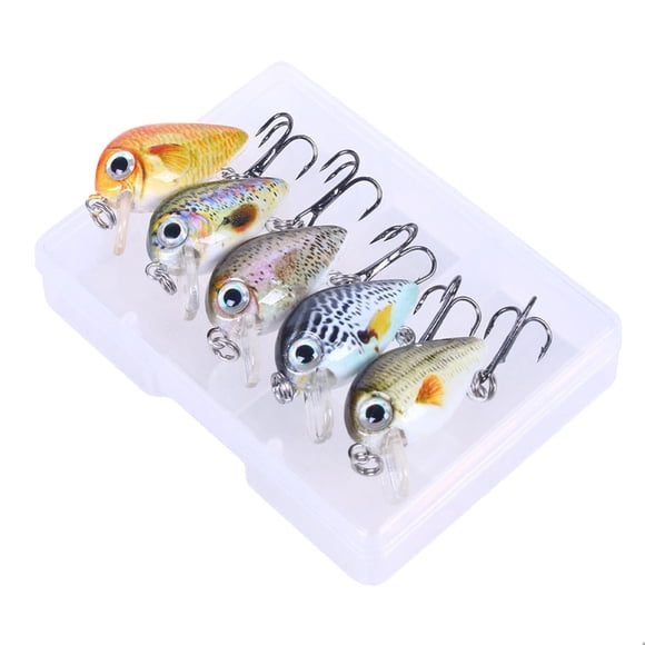 suyin 5 Pcs Leurre de Pêche Homme Gras Artificiel Crank Dur Appât Coulant Wobbler Rock Appât