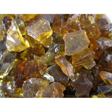 DragonFire Glass DFG10-L012S Petit Verre à Feu de 10 LB, Ambre, Recyclé, 13,5 x 10 x 4 Po, 10 LB