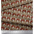 thumbnail image 2 of Soimoi Poly Georgette Fabric Leaves & Floral Block Print Fabric by The Yard 52 Inch Wide, 2 of 3