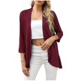 thumbnail image 1 of Cardigan à Manches 3/4 pour Femmes Cardigan à Manches 3/4 pour Femmes Mode Décontractée Confortable Cardigan Uni Haut Blouse, 1 of 9