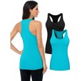 thumbnail image 1 of Women's Racerback Tank Tops Cotton Wide Strap Yoga Workout Undershirt Pack of 2, 1 of 7