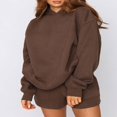 thumbnail image 2 of Ensemble Décontracté pour Femmes : Chandail à Capuchon Uni et Shorts Amples, 2 of 6