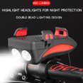 thumbnail image 4 of 4 in 1 Bike Light Waterproof Shock-absorption Bicycle … … … … Horn Flashlight Cycling Lighting Tool Set 4000MA Red, 4 of 8