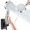 thumbnail image 2 of Meitianfacai Turbo Shower Head Home Bath Shower Nozzle Water Heater Filter Shower -6 Bathing Modes- Showerhead with Water Spray Function-One Pressurised Water Stop Function(Silver), 2 of 8
