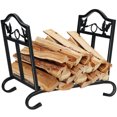 thumbnail image 1 of Gymax Support Pliable pour Bûches de Bois, Acier, Rangement pour Foyer, Noir, 1 of 10