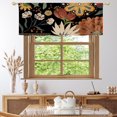 thumbnail image 1 of Black Boho Kitchen Curtains Valances, Bohemian Flower Pattern Semi Sheer Kitchen Valances for Living Room, Rod Pocket Short Window Treatment Decor, 52x18, 1 of 5