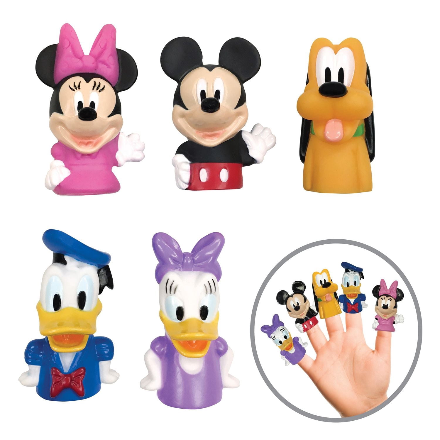 Disney Mickey Mouse & Friends Bath Finger Puppets, 5 Pack