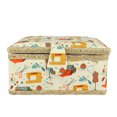 thumbnail image 1 of 1pc Sewing Package Wooden Beginner Sew Removable Tray Pincushion For Craft Mending Storage Package Thread Portable Fabric Wooden Storage Home Desktop Makeup Bag Retro Package, 1 of 2