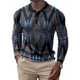 thumbnail image 1 of Innerwin Polo Shirt Lapel Neck Men T Shirts Business Long Sleeve Color Block Tee Style E XXL, 1 of 2