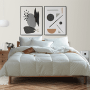 Highland Feather 625 Fill Power European White Down Duvet 289TC Pure Cotton Casing with Corner Ties DIJON, Summer, King, 29 OZ