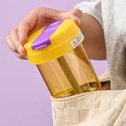 pstuiky Mini Plastic Sports Water Bottle with Straw Leakproof Portable Drink Container for Travel 8X8X11Cm 1 Pack