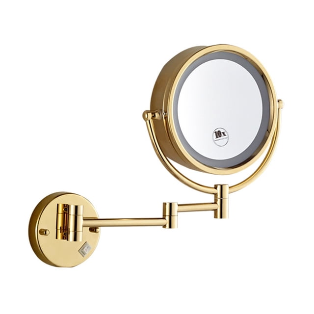 Personal Makeup Mirror Vanity Mirror With Lights Makeup Mirror Wall-mounted LED Light 10X Bath Telescopic Folding Double-sided Makeup Vanity Mirror ,Widely Use