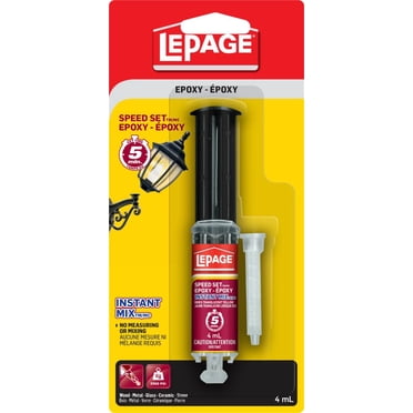 LePage Speed Set Instant Mix Époxy, Amber Translucide, 14 ml Seringue, 1