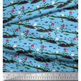 thumbnail image 2 of Soimoi Poly Georgette Fabric Insect,Leaves & Floral Artistic Print Fabric by The Yards 42 Inch Wide, 2 of 3