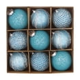 thumbnail image 2 of Meitianfacai 8cm Christmas Balls 9pcs Set Christmas Balls Sequins Lace Christmas Decoration Balls Christmas Gift Balls Christmas Tree Decoration, Blue, 2 of 6