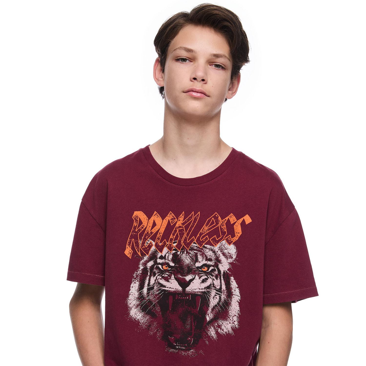 T-shirt délavé à manches courtes avec encolure ras du cou Jackson pour garçons