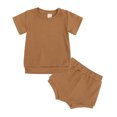 thumbnail image 1 of TopLLC Ensemble de Blouses et Chemises à Manches Courtes Col Rond Ensemble Deux Pièces pour Fille, 1 of 2
