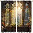 thumbnail image 1 of Mid Century Vintage Valances Set for Kitchen, Mid Century 1950s Modern Abstract Atomic Vintage Stars Home Decor Rod Pocket Window Drapes for Living Room Dining Room Office 52x18 Inch + 27x24 Inch X 2, 1 of 3