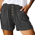 thumbnail image 2 of DPTALR Women's Summer Solid Pocket Casual Sports Shorts, 2 of 7