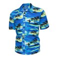 thumbnail image 1 of Pompotops Chemise à Manches Courtes à Col à Revers à Imprimé Hawaïen pour Homme en Solde, 1 of 7