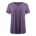 thumbnail image 4 of asjyhkr Plus Size Womens Summer Tops Short Sleeve T Shirts Loose Stretch Soft Comfy Tees Solid Basic Blouses, 4 of 4