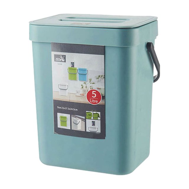 Youkk Sturdy And Durable Wall Mounted Trash Cans For Clean Household Environment Grayish blue 3L