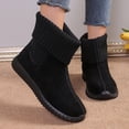thumbnail image 4 of Styesk Bottes pour Femmes Bottes pour Femmes Mode Décontractée et Style d'Hiver Bottines Courtes Chaudes Couleur Unie à Coutures Bout Rond à Enfiler Bottines Plates Bottes de Travail pour Femmes, 4 of 7
