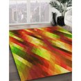 thumbnail image 3 of Ahgly Company Tapis d'Intérieur Rectangulaires Transitionnels Rouges Lavables à la Machine, 4 Pieds x 6 Pieds, 3 of 7