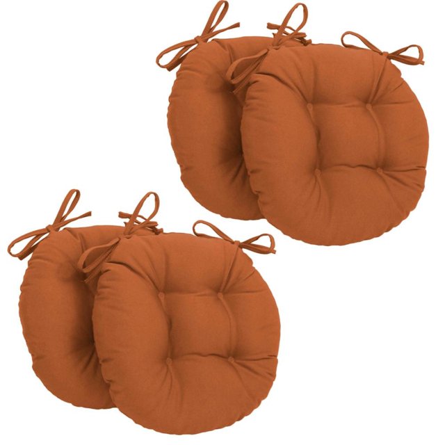 Coussins de Chaise Ronds Capitonnés en Sergé Uni de 16 Po (Ensemble de 4)