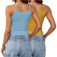 thumbnail image 4 of Timegard Camisoles 2 Pcs pour Femmes Col Rond Côtelé Sans Manches Ajusté Court Haut Décontracté Sortie Camis, 4 of 6