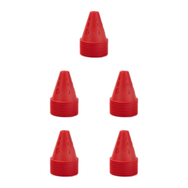 Decodeary 10 Pcs/Ensemble Pile de Patinage à Roulettes Robuste et Résistante aux Intempéries pour Activités Intérieures/extérieures Durable Rouge 5Ensemble