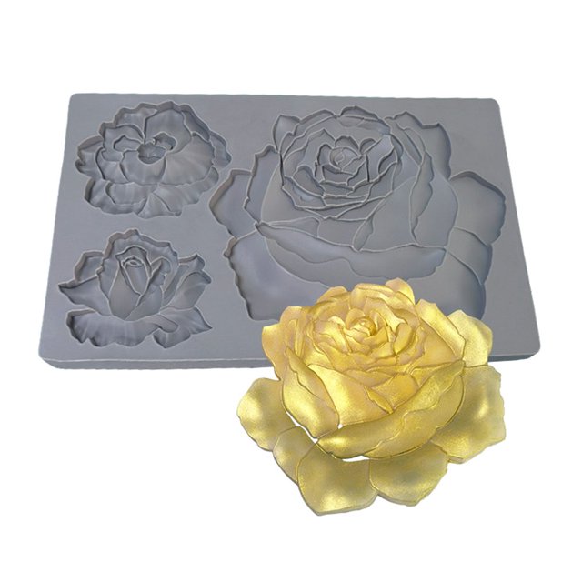 AMERTEER Silicone Fondant Molds Exquisite Flower DIY Handmade DIY Candle Resin Crafts Cake Decorating Tools for Kitchen Durable