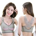 thumbnail image 2 of B91xZ Bra for Women Seamless Rib Triangle Bralette,Gray M, 2 of 5