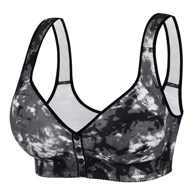 Amzcrzy Women's Plus Size Bras Full Coverage Front Closure Oversized Bra Unpadded Wireless Double Support Bra