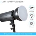 thumbnail image 4 of 4 Pcs 7"/18cm Light Diffuser Sock Soft White Cloth Diffuser Lamp Cover Lampshade Reflector, Fit for 5.5" to 7" Studio Strobe Reflectors Video Shooting Ring Light Flash Wedding Photography, 4 of 8